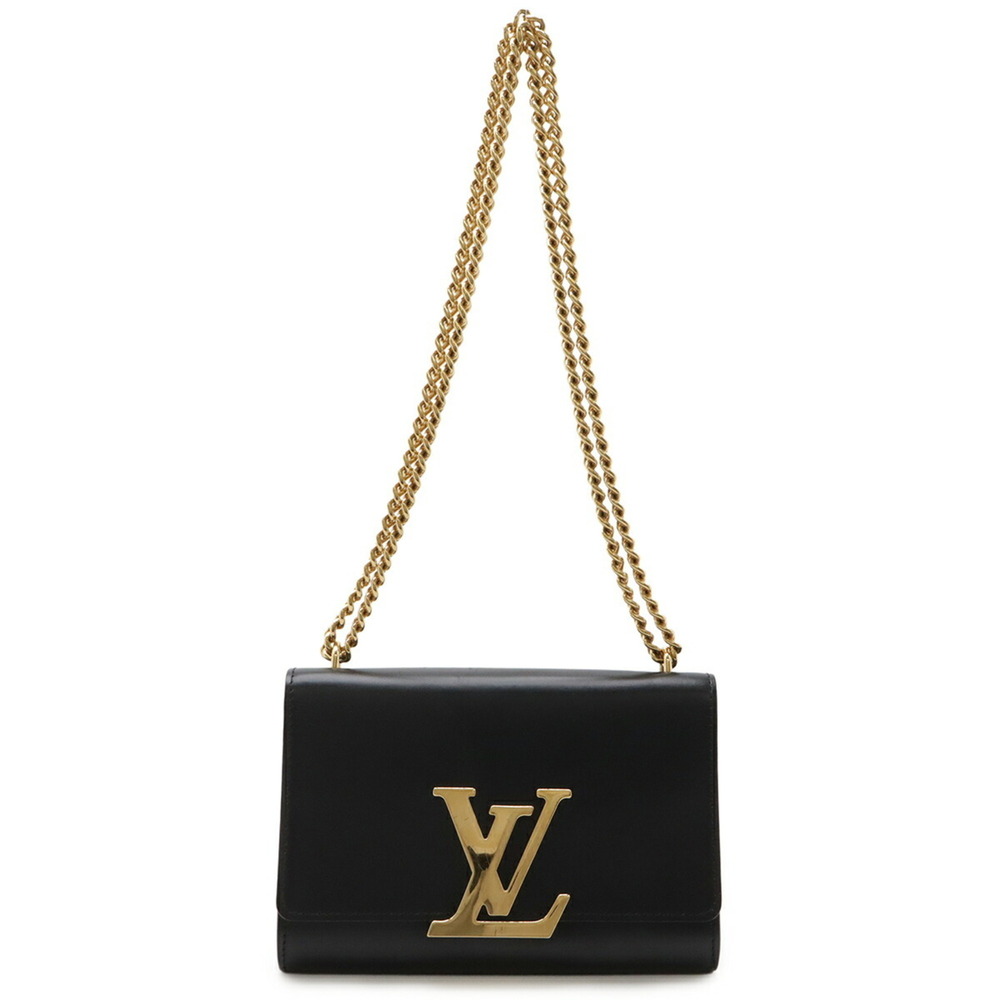 LOUIS VUITTON Louis Vuitton Pochette Louise MM Chain Shoulder Bag Leather Noi...